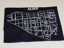 Load image into Gallery viewer, Classic White ink Alief map design on navy unisex short sleeve Chozzen Few cotton T-shirt
