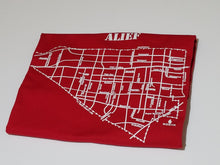 Load image into Gallery viewer, Classic White ink Alief map design on red unisex short sleeve Chozzen Few cotton T-shirt